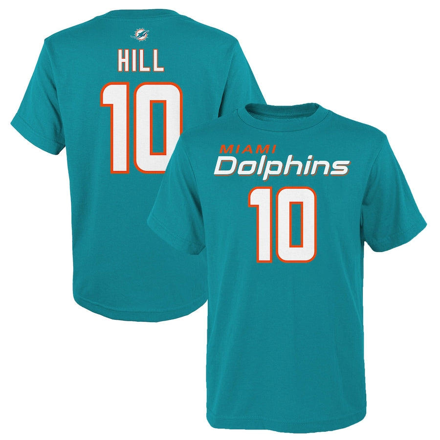 Outerstuff NFL Youth Tyreek Hill Miami Dolphins Player Name and Number T-Shirt