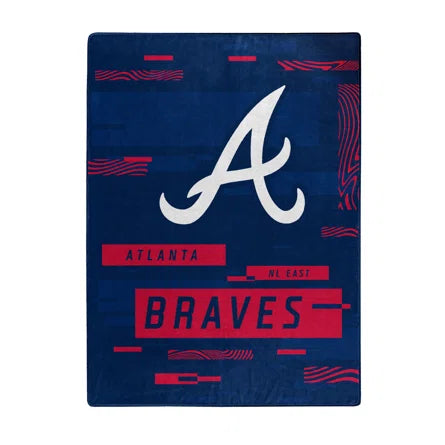 MLB Atlanta Braves Digitize Design Royal Plush Raschel Blanket