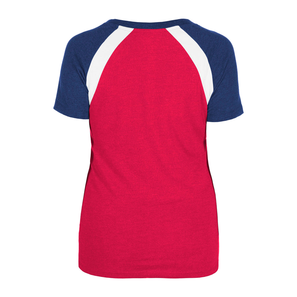 New Era MLB Women's Atlanta Braves Color Block V-Neck