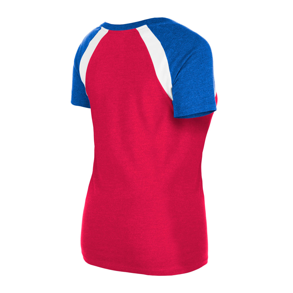 New Era MLB Women's Chicago Cubs Color Block V-Neck