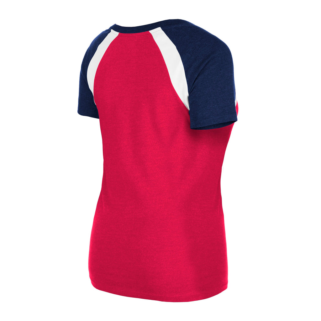 New Era MLB Women's Atlanta Braves Color Block V-Neck