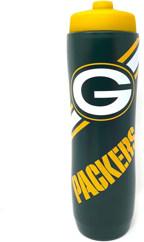 Party Animal NFL Green Bay Packers Squeezy Water Bottle 32 oz