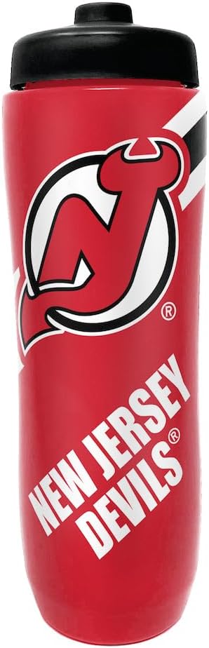 Party Animal NHL New Jersey Devils Squeezy Water Bottle 32 oz