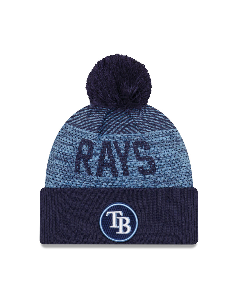 New Era MLB Men's Tampa Bay Rays Authentic Collection Sport Cuffed Knit Hat with Pom