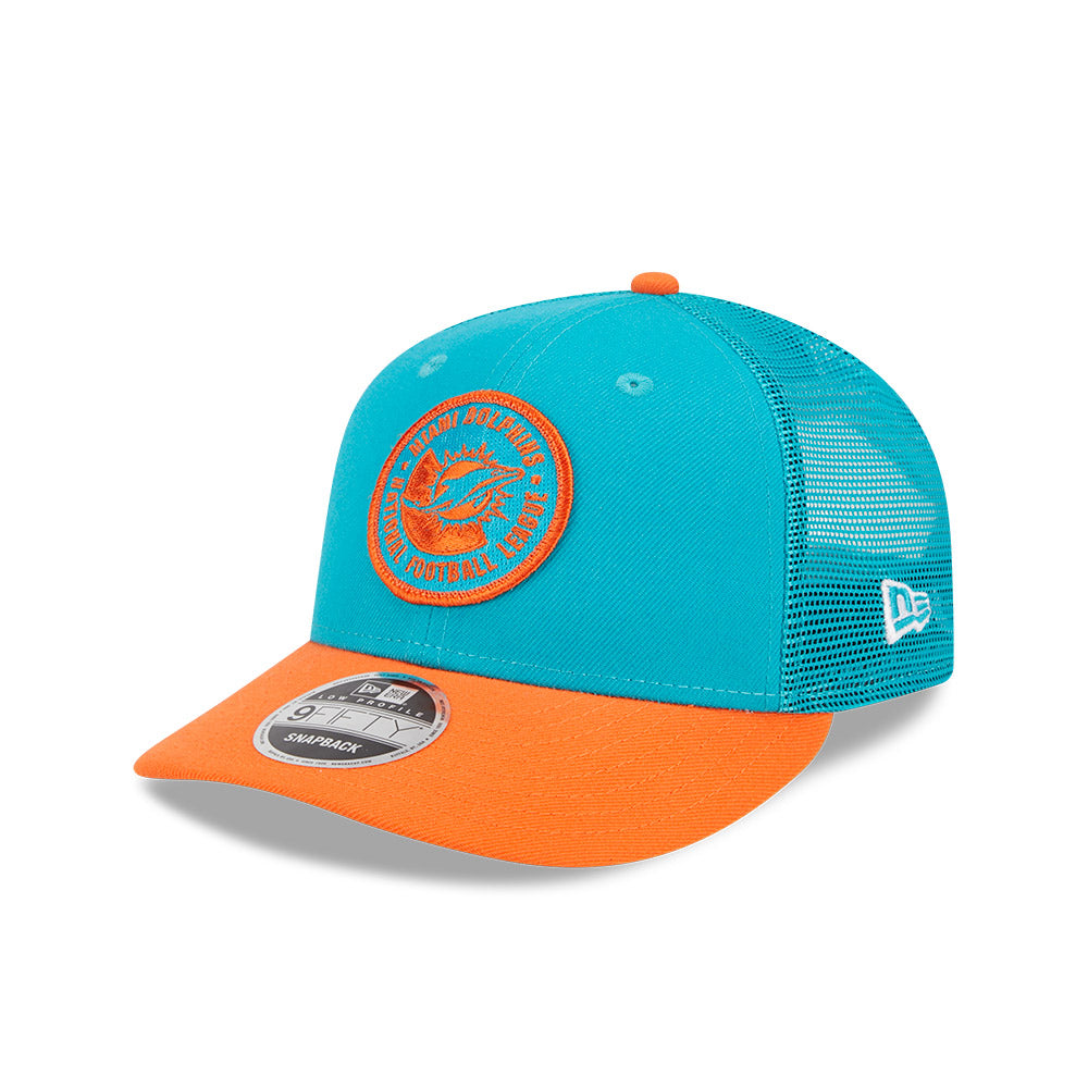 New Era NFL Men's Miami Dolphins 2023 Sideline Team Patch Low Profile 9FIFTY Snapback Hat