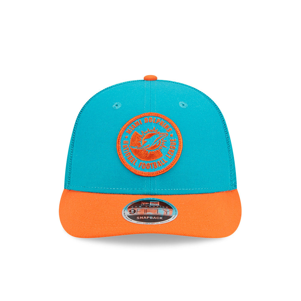 New Era NFL Men's Miami Dolphins 2023 Sideline Team Patch Low Profile 9FIFTY Snapback Hat