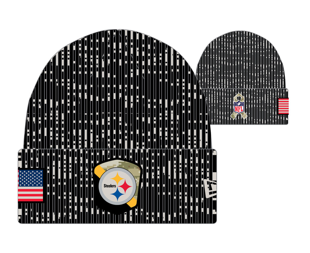 New Era NFL Men's Pittsburgh Steelers Beanie 2023 Salute To Service Cuffed Knit Hat