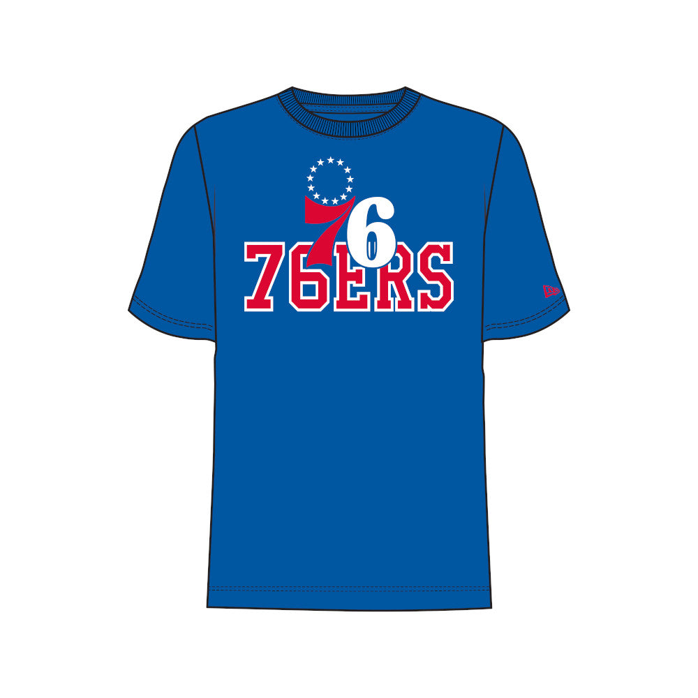New Era NBA Men’s Philadelphia 76ers 2023/24 Season Tip-Off Edition T-Shirt Blue