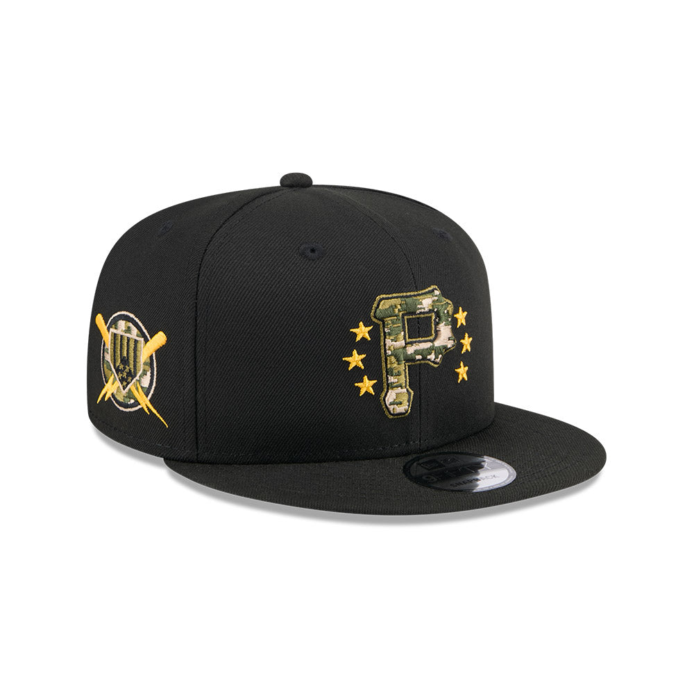 New Era MLB Men's Pittsburgh Pirates 2024 Armed Forces Day Black 9FIFTY Adjustable Hat