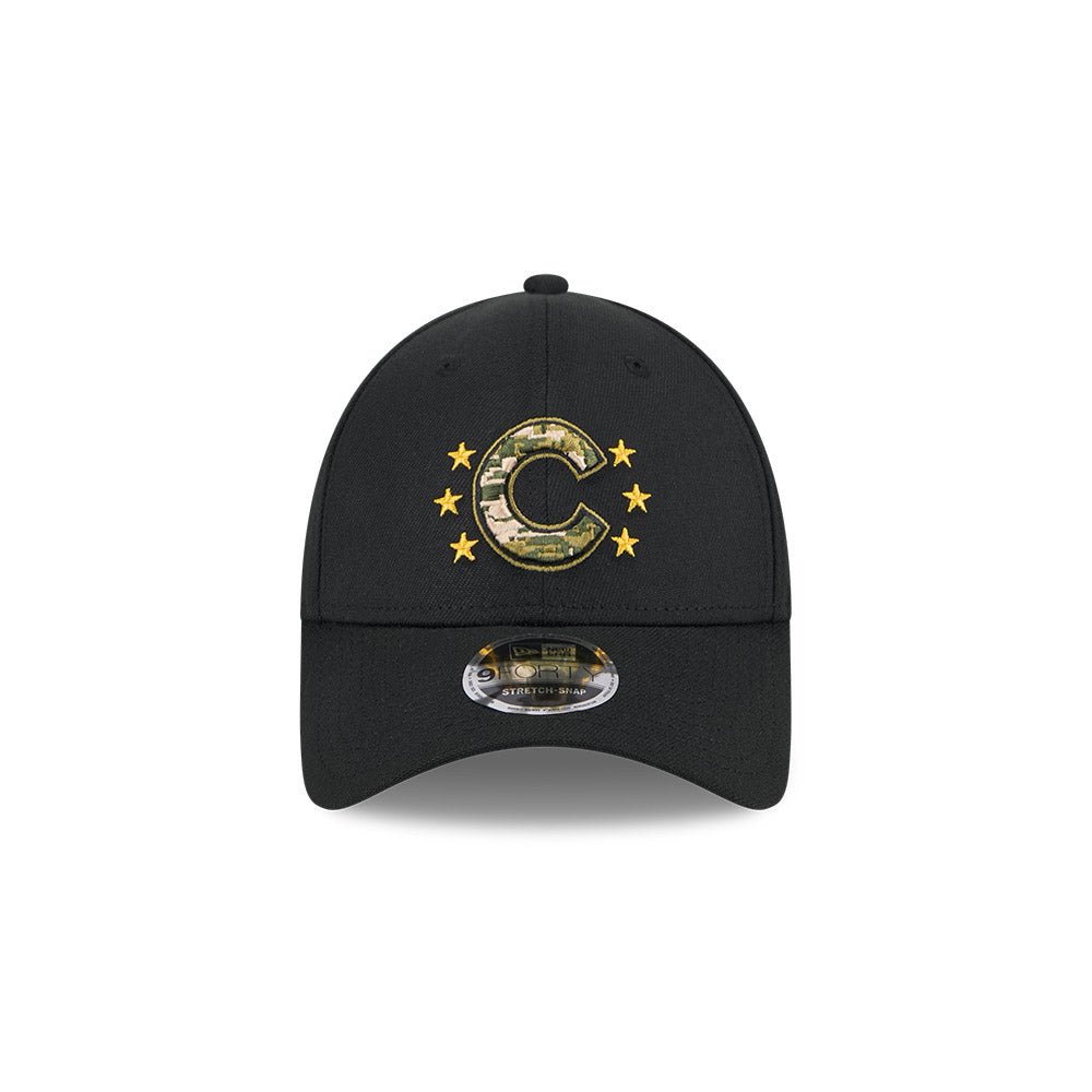 New Era MLB Men's Chicago Cubs 2024 Armed Forces Day Black 9FORTY Adjustable Hat