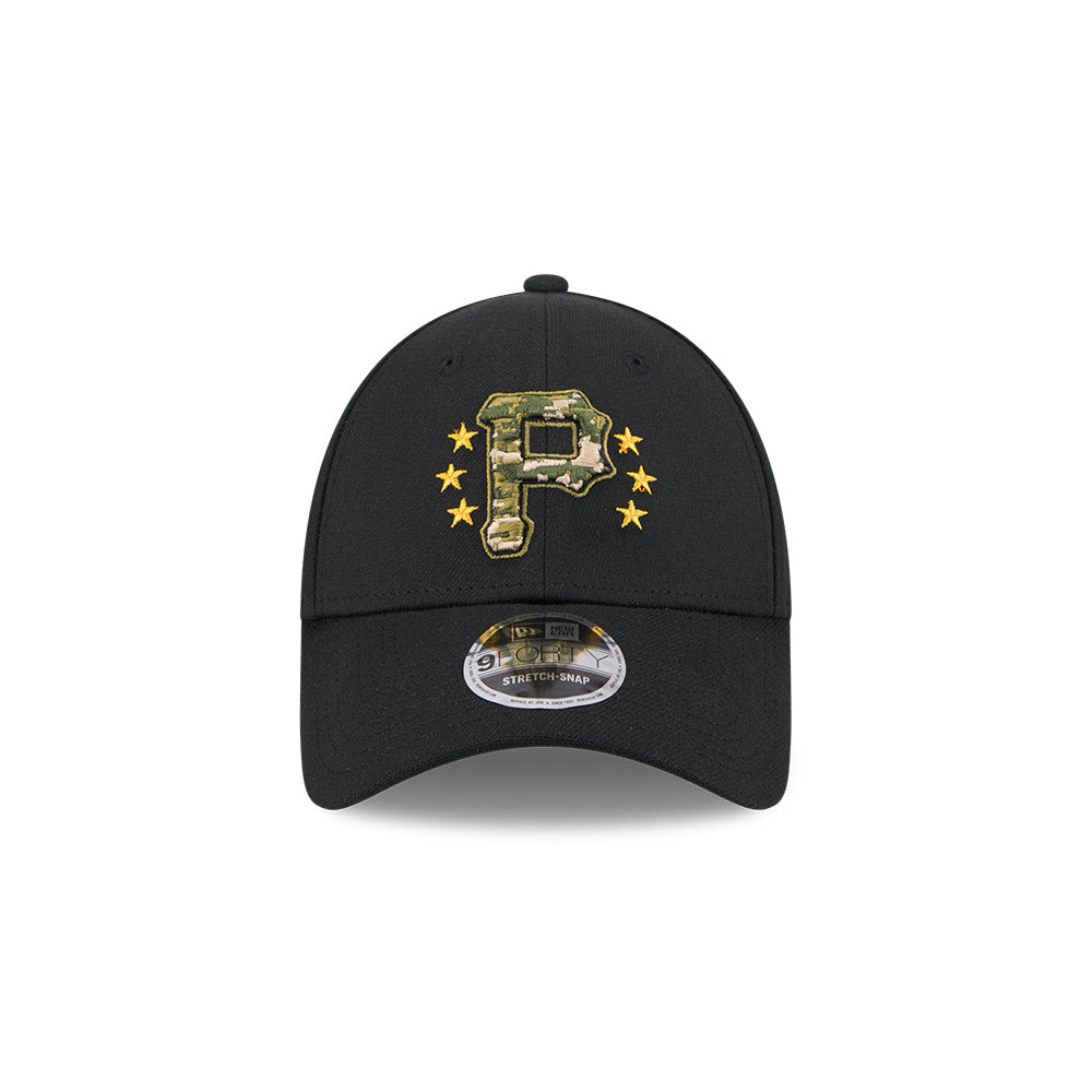 New Era MLB Men's Pittsburgh Pirates 2024 Armed Forces Day Black 9FORTY Adjustable Hat