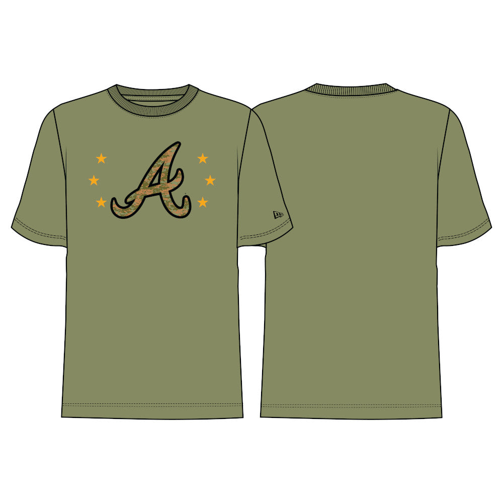 New Era MLB Men's Atlanta Braves 2024 Armed Forces Day T-Shirt Olive