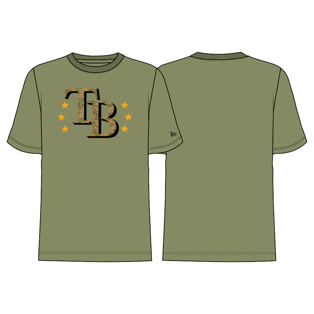 New Era MLB Men's Tampa Bay Rays 2024 Armed Forces Day T-Shirt Olive