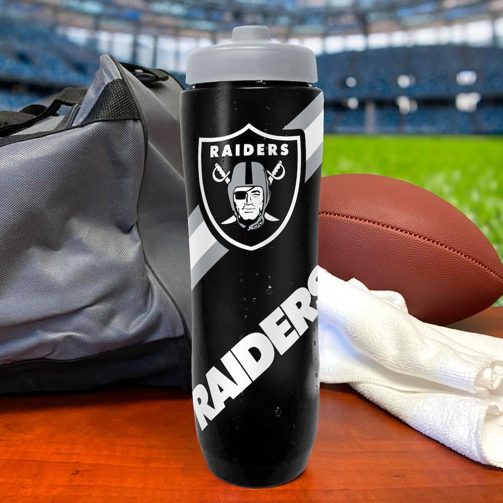 Party Animal NFL Las Vegas Raiders Squeezy Water Bottle 32 oz