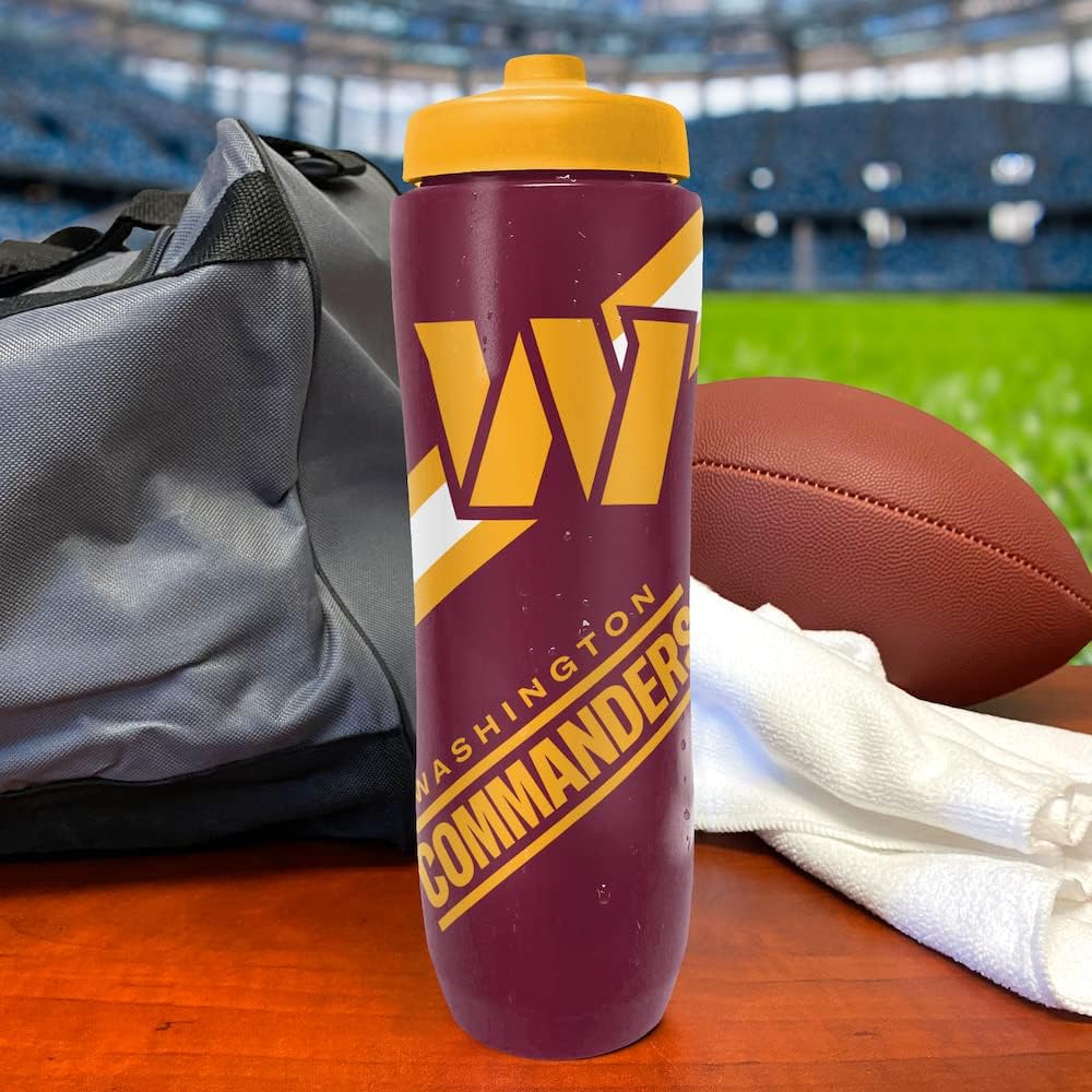 Party Animal NFL Washington Commanders Squeezy Water Bottle 32 oz