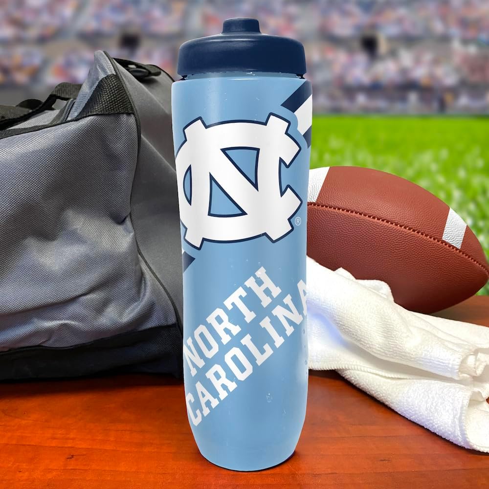 Party Animal NCAA North Carolina Tar Heels Squeezy Water Bottle 32 oz.