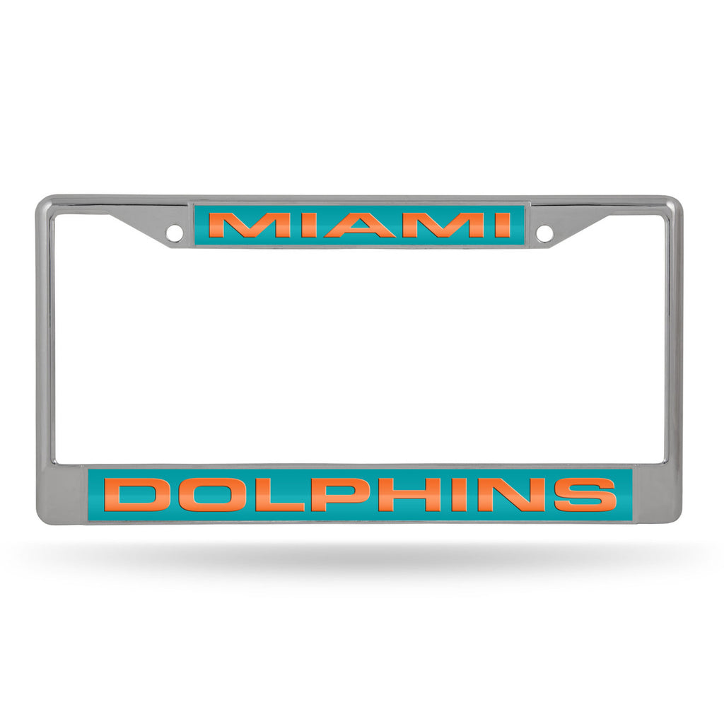 Rico NFL Miami Dolphins Auto Tag Laser Chrome Frame FCL
