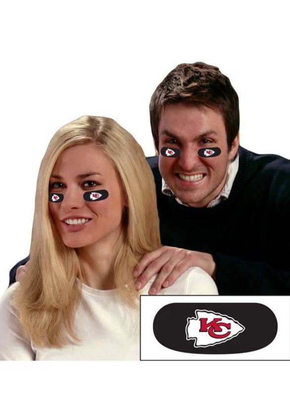 Party Animal NFL Kansas City Chiefs Eye Black Strips Peel & Stick Tattoos
