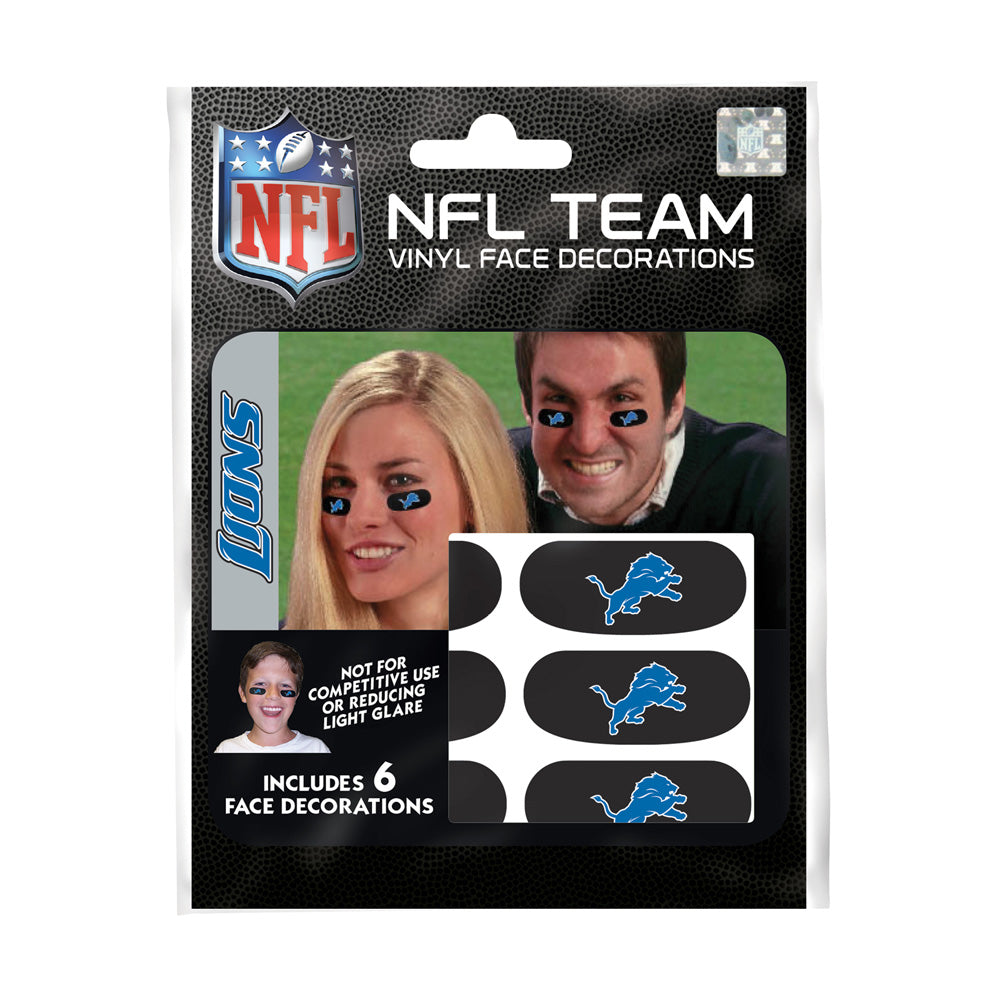 Party Animal NFL Detroit Lions Eye Black Strips Peel & Stick Tattoos