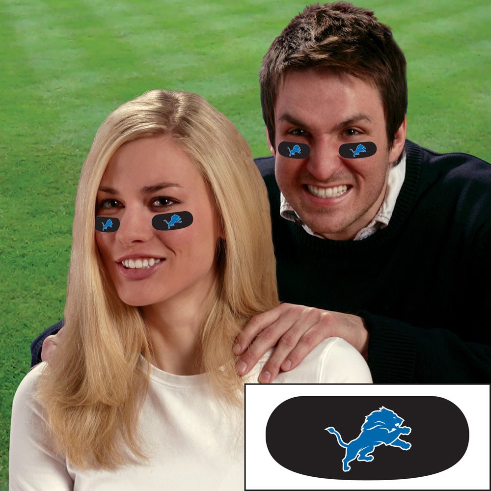 Party Animal NFL Detroit Lions Eye Black Strips Peel & Stick Tattoos