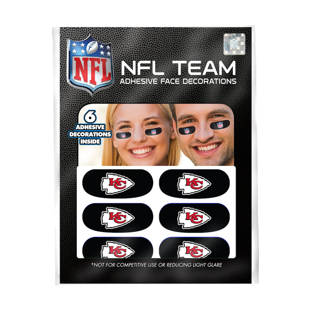 Party Animal NFL Kansas City Chiefs Eye Black Strips Peel & Stick Tattoos