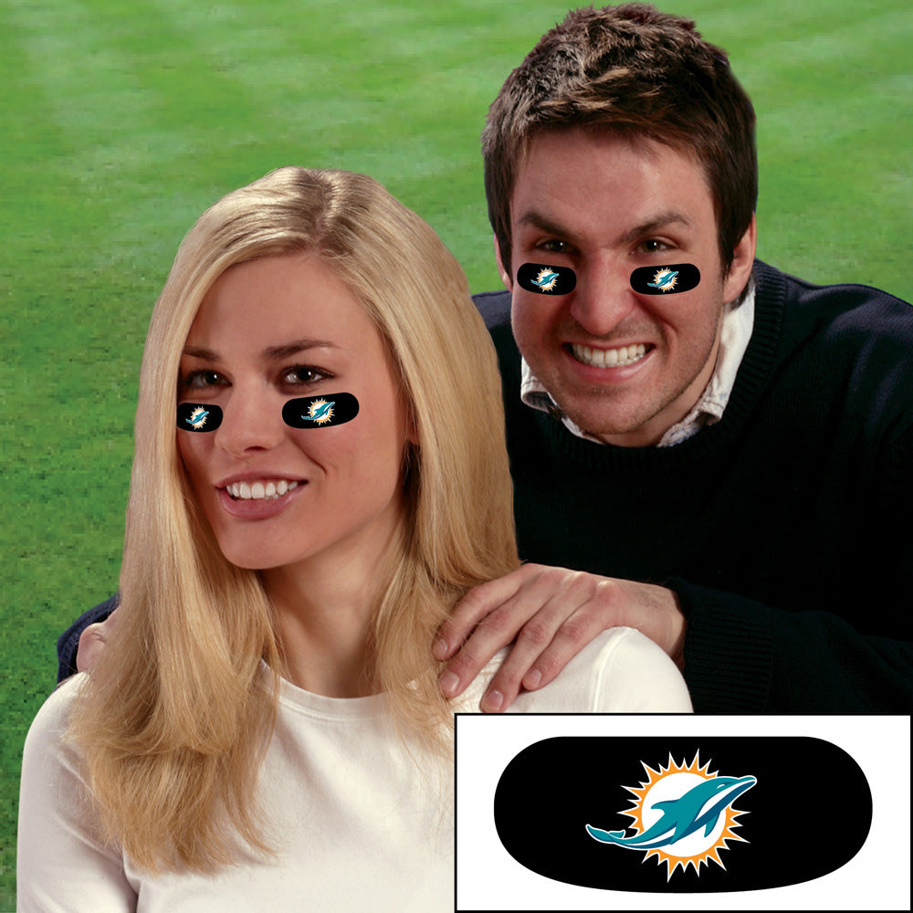 Party Animal NFL Miami Dolphins Eye Black Strips Peel & Stick Tattoos