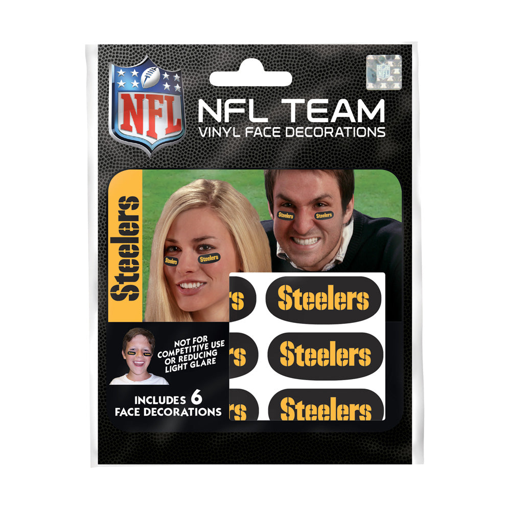 Party Animal NFL Pittsburgh Steelers Eye Black Strips Peel & Stick Tattoos