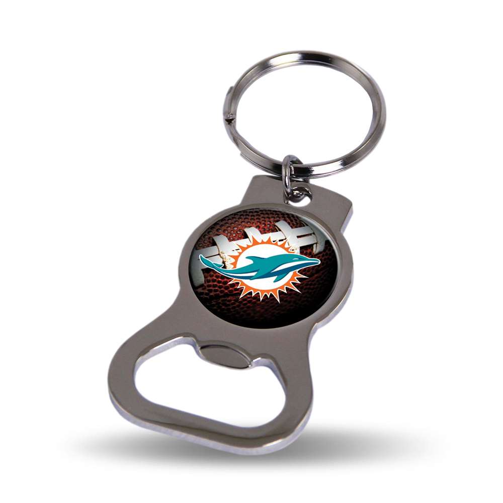 Rico NFL Miami Dolphins Bottle Opener Keychain Chrome