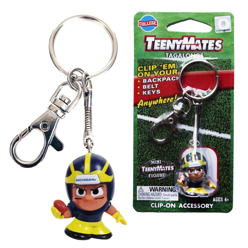 Party Animal NCAA Michigan Wolverines TeenyMate Tagalongs Keychain