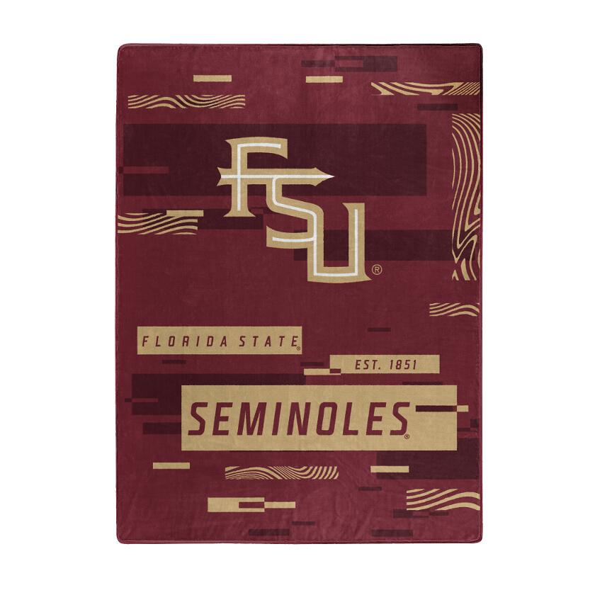 NCAA Florida State Seminoles Digitize Design Royal Plush Raschel Blanket