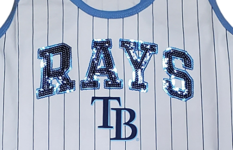 New Era MLB Women's Tampa Bay Rays Pinstripe Sequin Tank Top