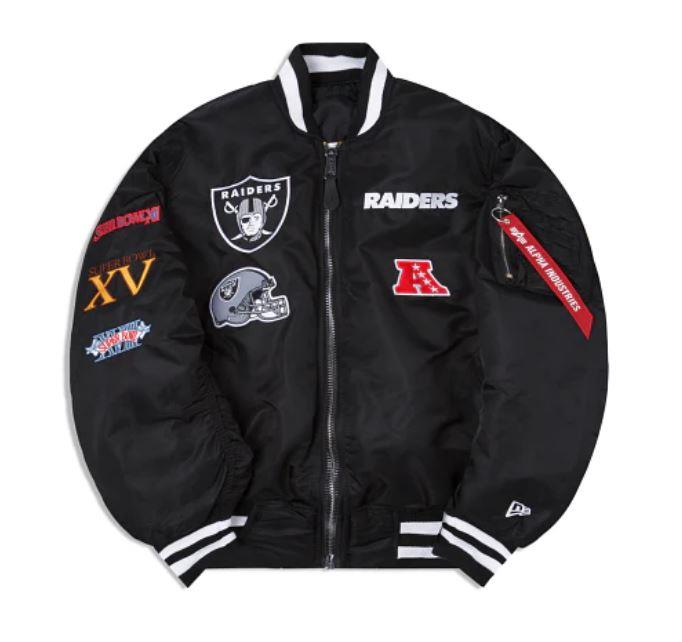 New Era NFL Men's Las Vegas Raiders Reversible Alpha Industries MA-1 Bomber Jacket