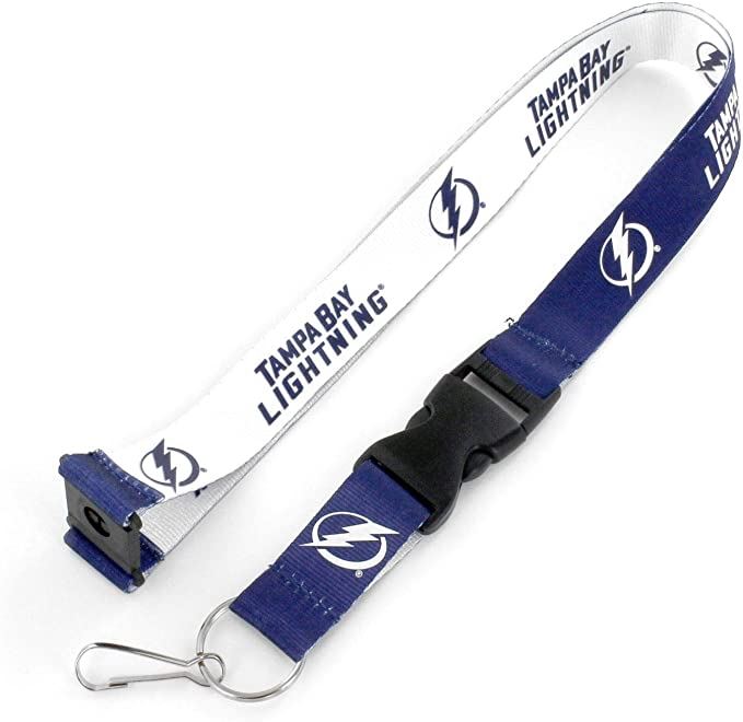 Aminco NHL Tampa Bay Lightning Reversible Lanyard Keychain Badge Holder