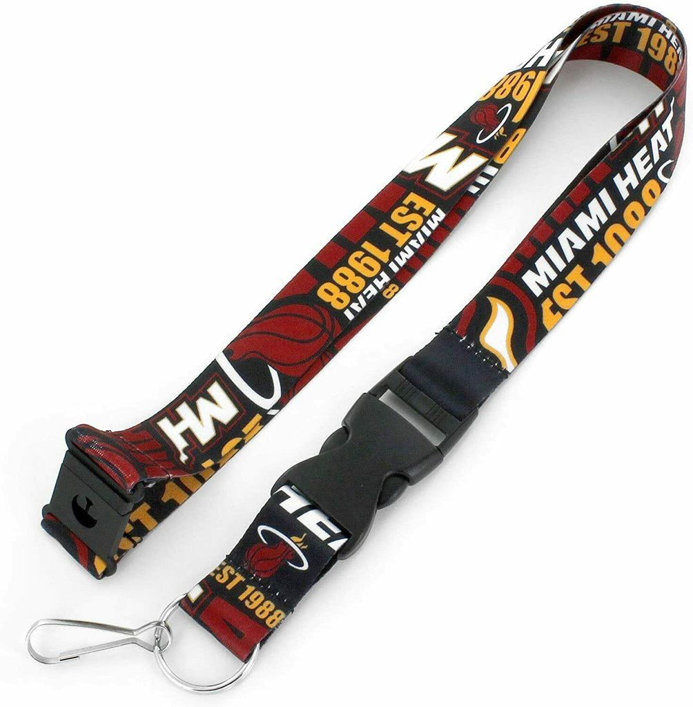 Aminco NBA Miami Heat Dynamic Lanyard Keychain Badge Holder With Safety Clip