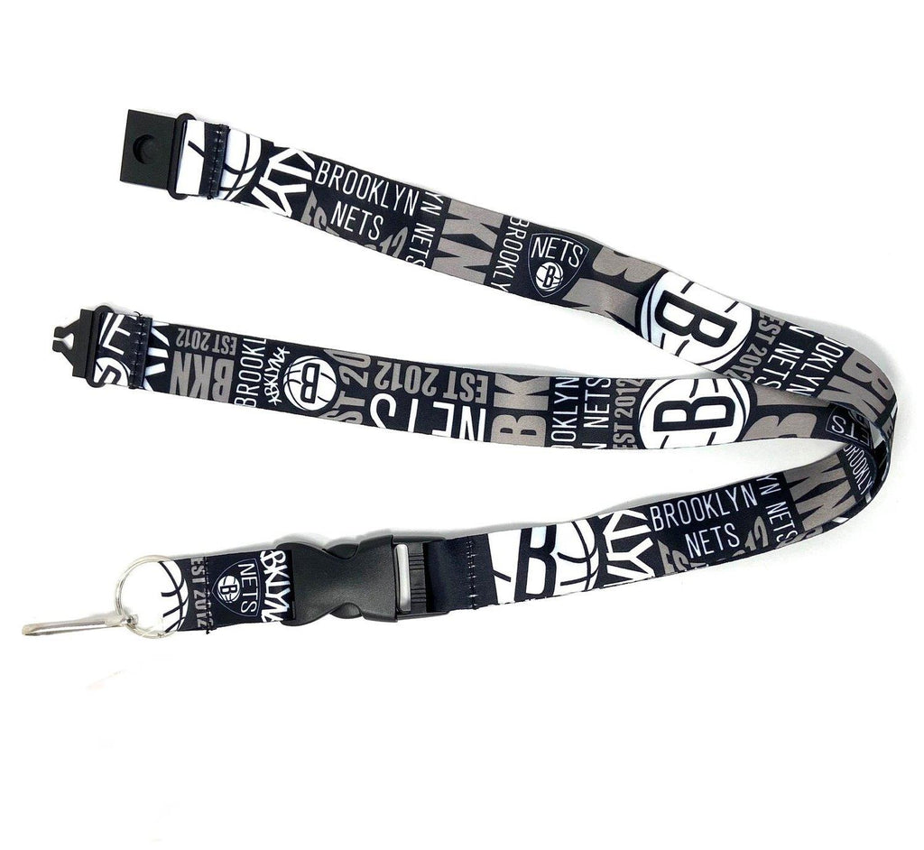 Aminco NBA Brooklyn Nets Dynamic Lanyard Keychain Badge Holder With Safety Clip