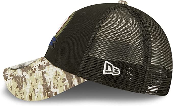 New Era NFL Men's New York Giants 2022 Salute To Service 9Forty Snapback Adjustable Hat Black/Digital Camo