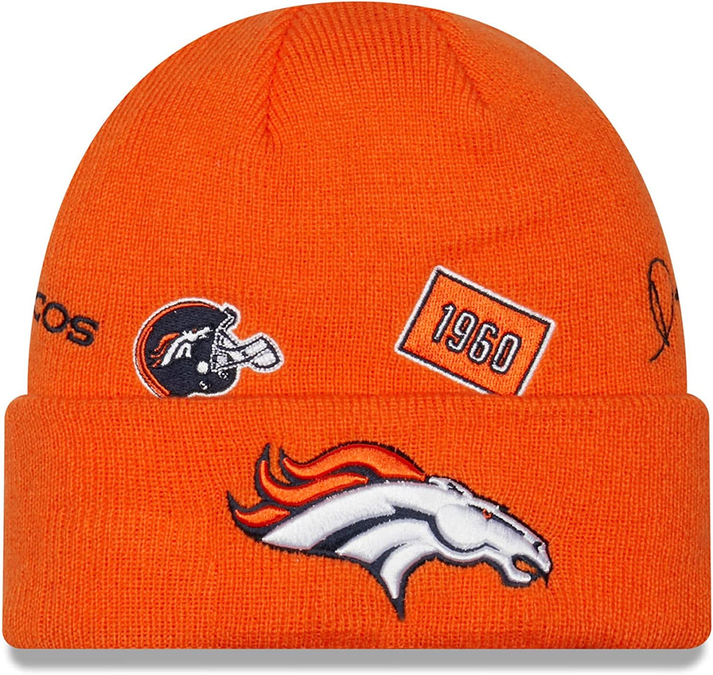 New Era NFL Men's Denver Broncos Identity Cuffed Knit Beanie Orange OSFM