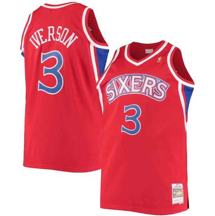 Mitchell & Ness NBA Men's Philadelphia 76ers Allen Iverson 1996-97 Hardwood Classics Swingman Home Jersey