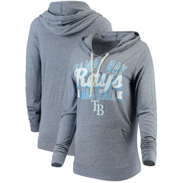 5th & Ocean MLB Women's Tampa Bay Rays Jersey Tri-blend Pullover Hoodie