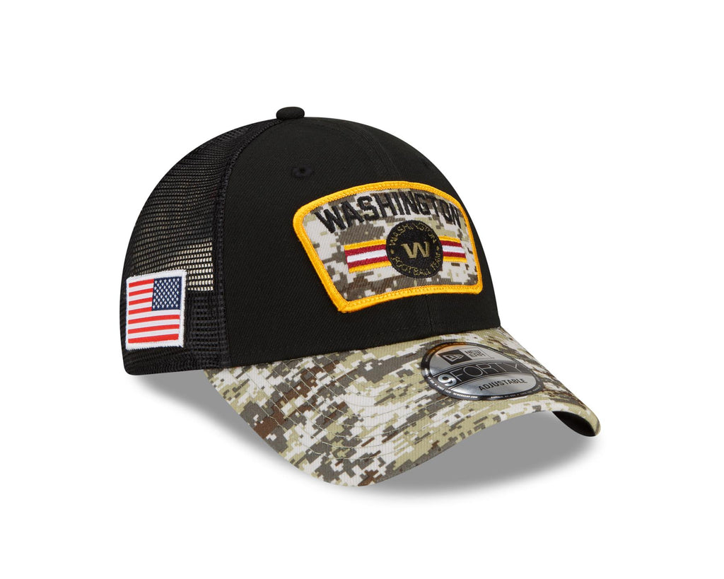 New Era NFL Men's Washington 2021 Salute To Service 9Forty Snapback Adjustable Hat Black/Digital Cam