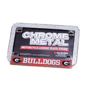 Stockdale NCAA Georgia Bulldogs Motorcycle Tag Laser Chrome Frame