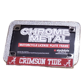 Stockdale NCAA Alabama Crimson Tide Motorcycle Tag Laser Chrome Frame
