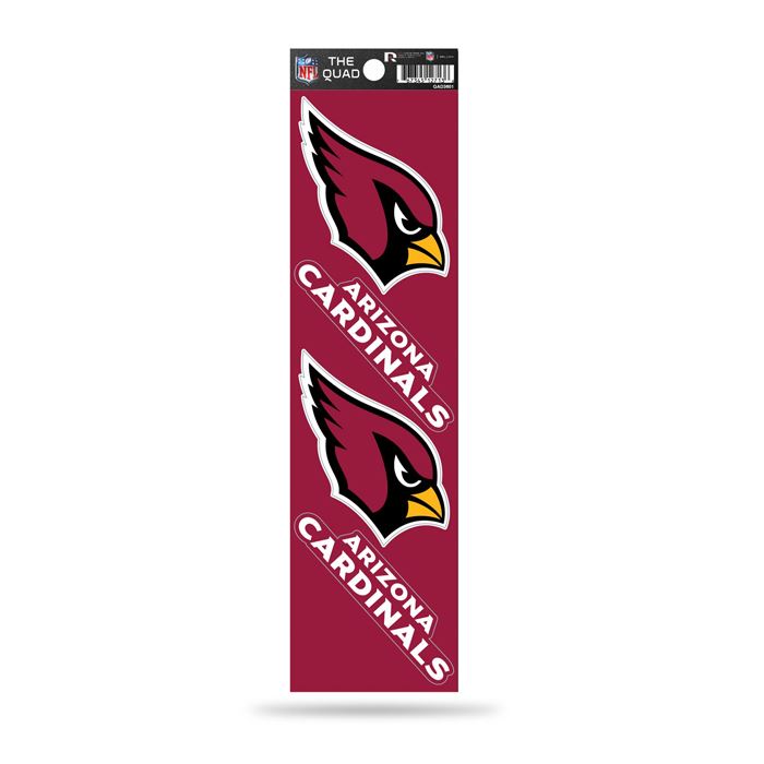 Rico NFL Arizona Cardinals The Quad 4 Pack Auto Decal Car Sticker Set QAD