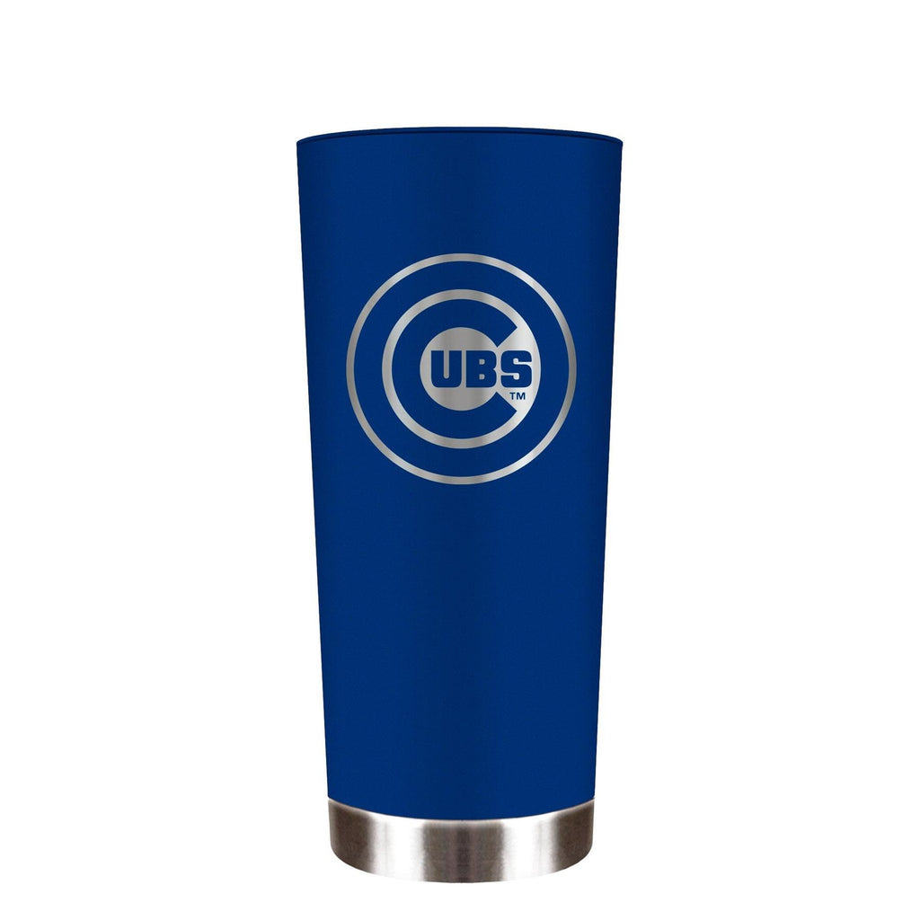 Great American Products MLB Chicago Cubs Powder Coated ONYX Travel Tumbler 18oz Blue