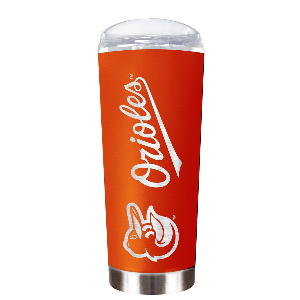 Great American Products MLB Baltimore Orioles Powder Coated ROADIE Travel Tumbler 18oz Orange