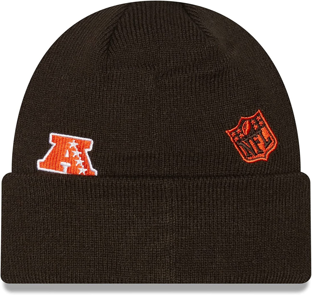 New Era NFL Men's Cleveland Browns Identity Cuffed Knit Beanie Brown OSFM