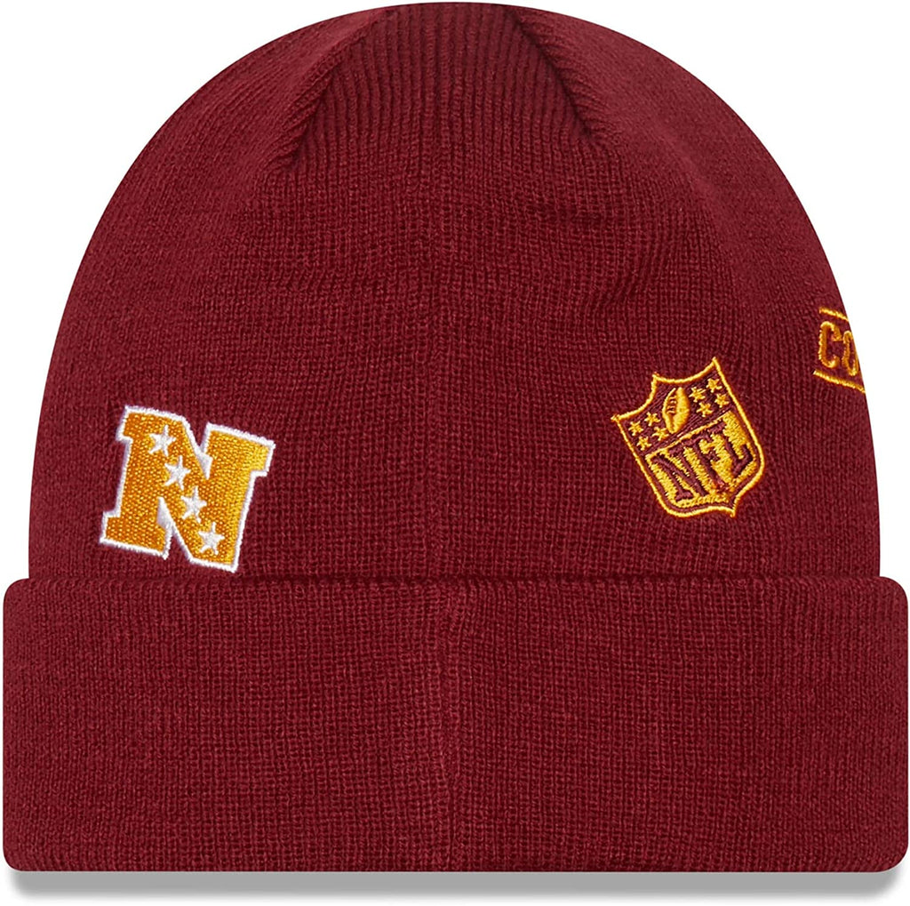 New Era NFL Men's Washington Commanders Identity Cuffed Knit Beanie Burgundy OSFM