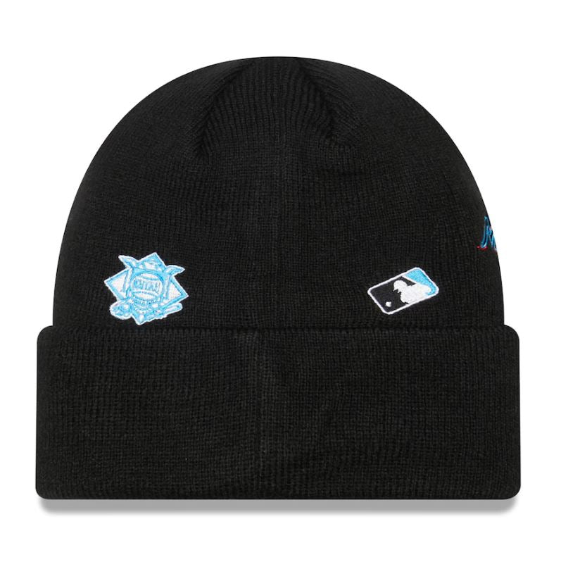 New Era MLB Men's Miami Marlins Identity Cuffed Knit Beanie Black OSFM