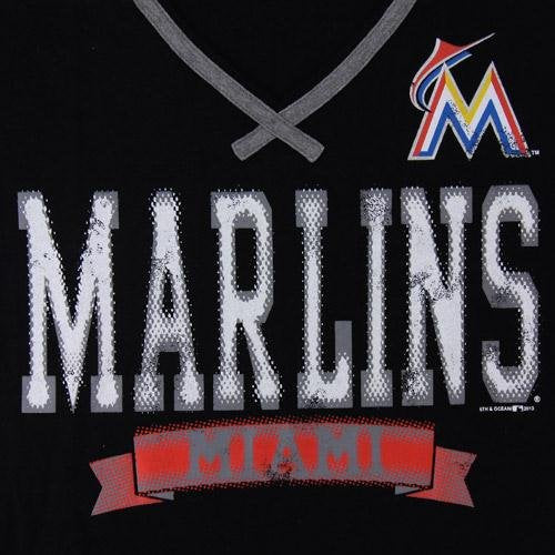 5th & Ocean MLB Women's Miami Marlins Dot Grunge T-Shirt