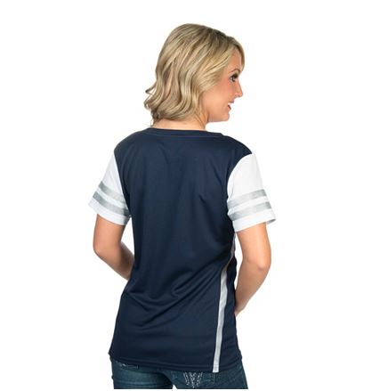 DCM Women's Navy Dallas Cowboys Baker Jersey V-Neck T-Shirt